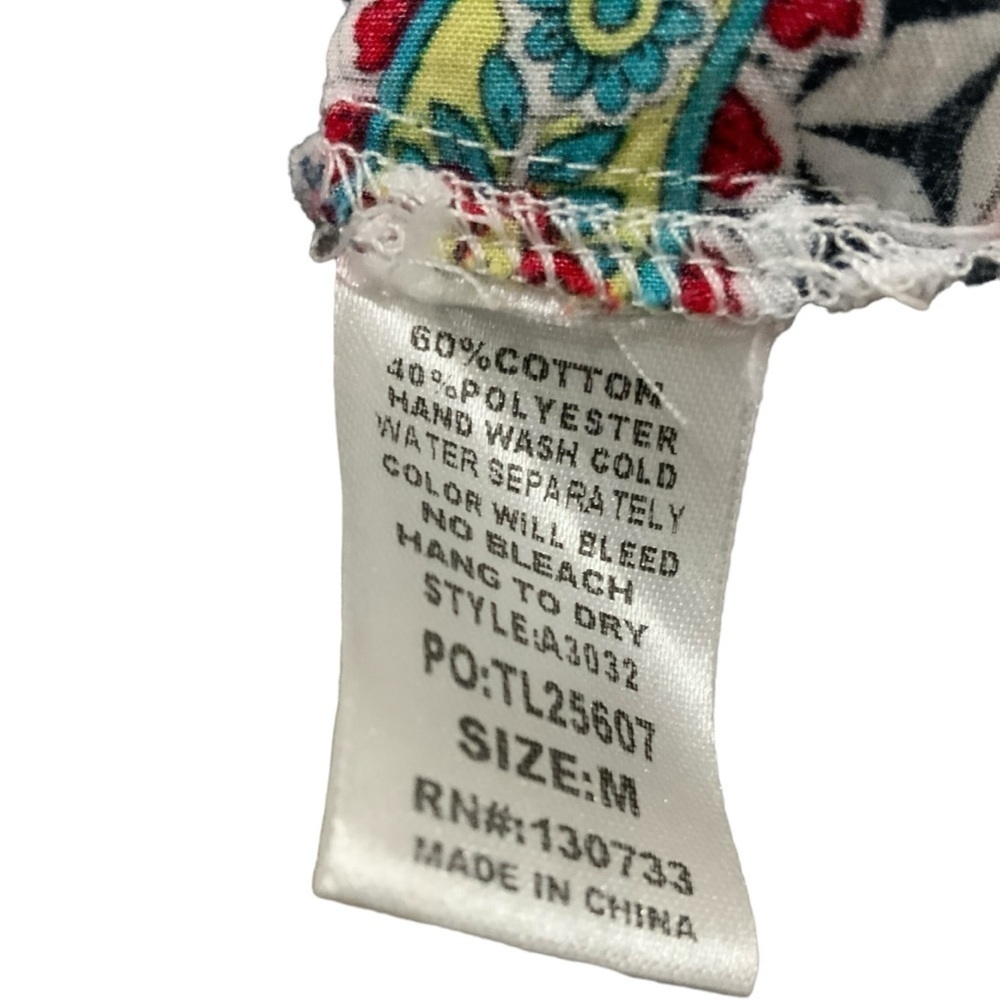 Umgee Medallion Tribal Print 3/4 Ruffle Sleeve Boho Dress Navy White Cream Aqua - Picture 7 of 7